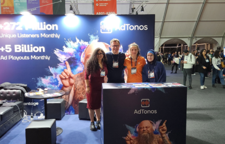 Team AdTonos (Nida El Amraoui, Kasia Bargielska, Paul Cranwell, and Elizabeth C Teixeira) at WebSummit