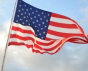 USA flag waving in the wind